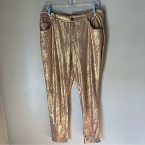 ERIC Modern 5-Pocket Gold Shimmer Ankle Pants